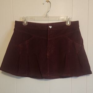 NWT Celebrity Pink Wine Corduroy Western Skirt  Large